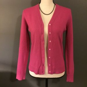 Three Dots Pink Cashmere Long Sleeve Sweater